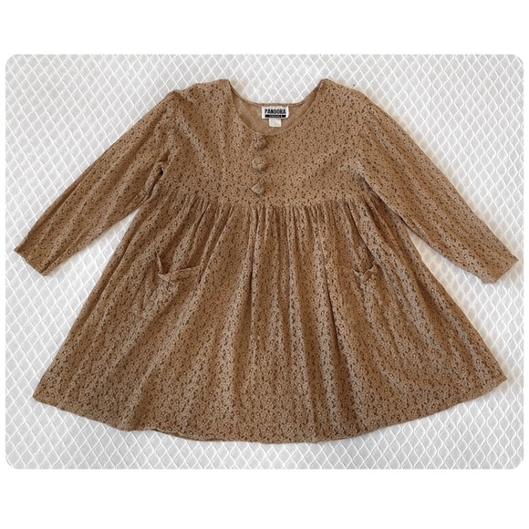 Dresses Vintage Cottagecore Sheer Floral Lace Babydoll Dress In Nude Poshmark